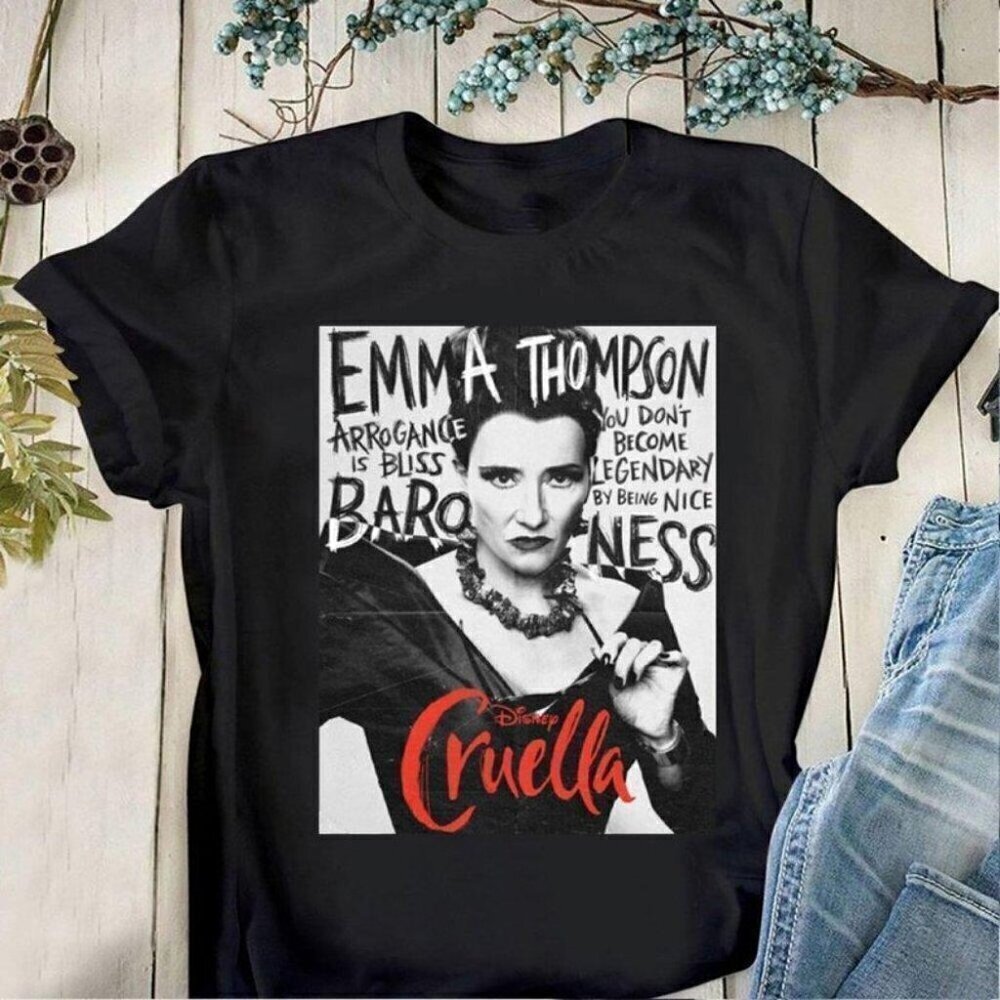 Emma Thompson Cruella Movie Graphic Parent Outfit Cozy Unisex T-Shirt .